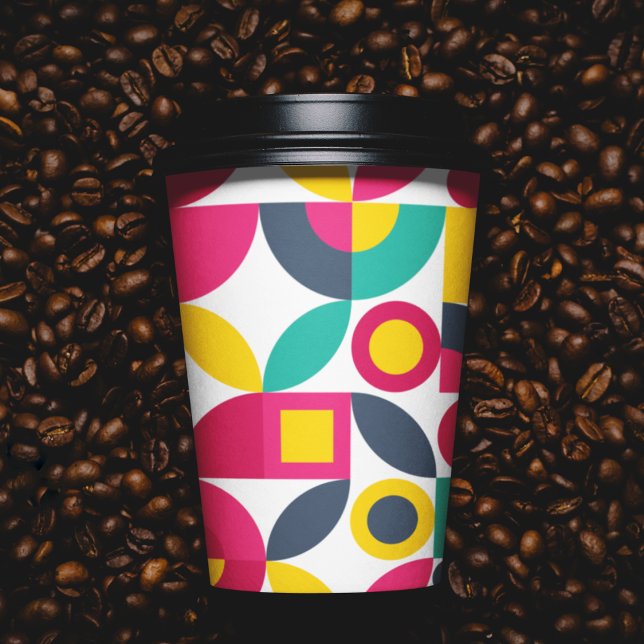 Groovy Theme Party  Paper Cups (vintage bauhaus theme kids,adult party stationery, birthday party use and throw paper cups)