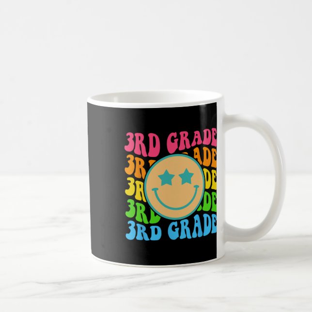 Groovy Third Grade Vibes Face Retro Teachers Byck  Coffee Mug (Right)