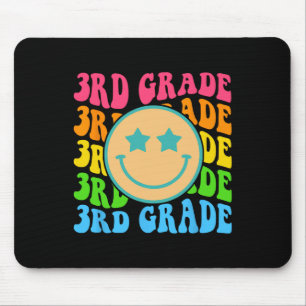 Groovy Third Grade Vibes Face Retro Teachers Byck  Mouse Mat