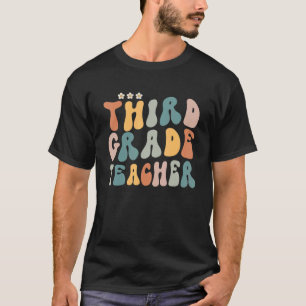 Groovy Third Grade Vibes Retro Teacher Back To Sch T-Shirt
