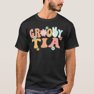 Groovy Tia Aunt Matching Family 1St Birthday Party T-Shirt