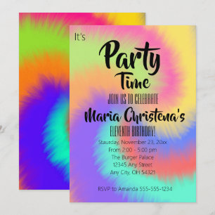 Groovy Tie‑Dye Birthday Party Invitation