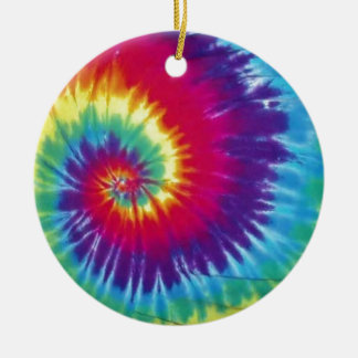 Groovy Tie Dye Hippie Style Ceramic Tree Decoration