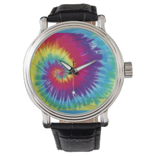 Groovy Tie Dye Leather Watch