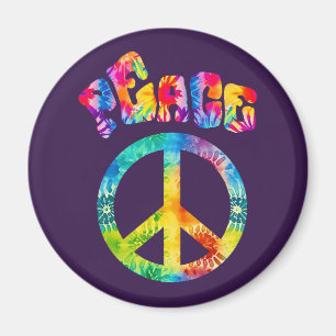 Groovy Tie Dye Peace Sign  Magnet