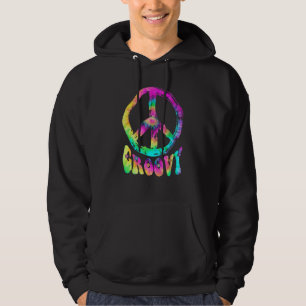 Groovy Tie-dye Peace Symbol Psychedelic Retro Vint Hoodie