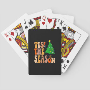 Groovy Tis The Season Christmas Pine Tree Playing Cards