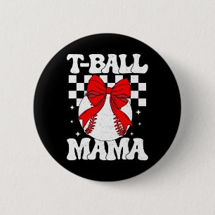 Groovy Tll Mom Softll T-ll Mama Checkered Mothers 6 Cm Round Badge