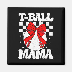 Groovy Tll Mom Softll T-ll Mama Checkered Mothers Magnet