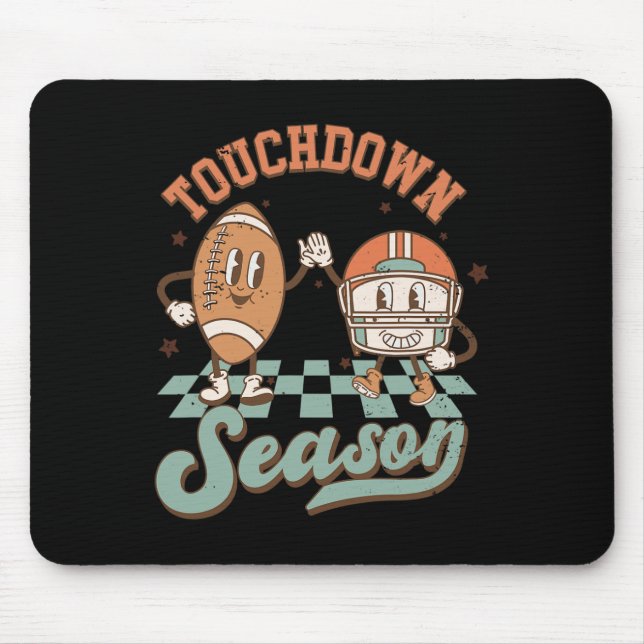 Groovy Touchdown Season Football Lightning Bolt Ga Mouse Mat (Front)