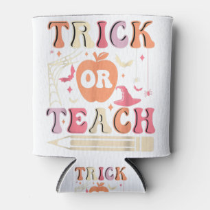 Groovy Trick Or Teach Ghost Teacher Halloween Cost Can Cooler