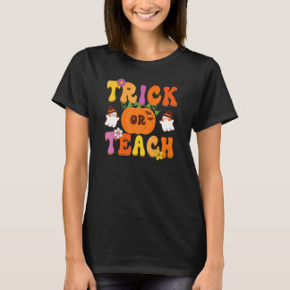 Groovy Trick Or Teach  Teacher Halloween Costume T-Shirt