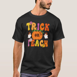 Groovy Trick Or Teach  Teacher Halloween Costume T-Shirt