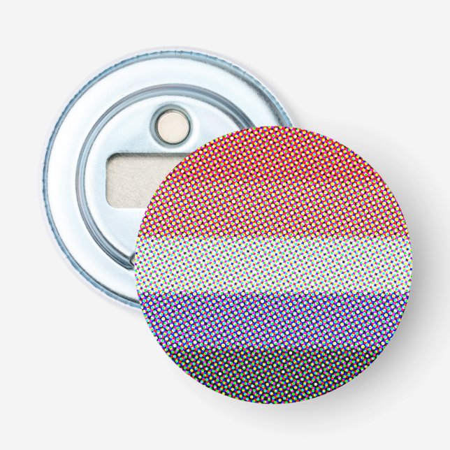 Groovy Trippy Abstract Cupioromantic Pride Flag Bottle Opener (Front)