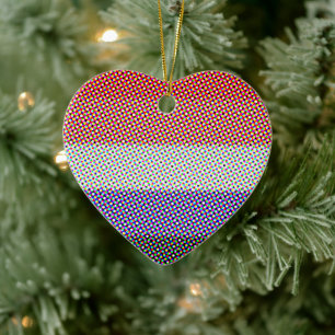 Groovy Trippy Abstract Cupioromantic Pride Flag Ceramic Tree Decoration