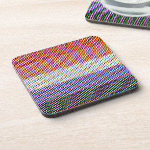 Groovy Trippy Abstract Cupioromantic Pride Flag Coaster