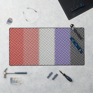 Groovy Trippy Abstract Cupioromantic Pride Flag Desk Mat