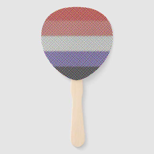 Groovy Trippy Abstract Cupioromantic Pride Flag Hand Fan (Front)