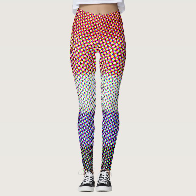 Groovy Trippy Abstract Cupioromantic Pride Flag Leggings (Front)