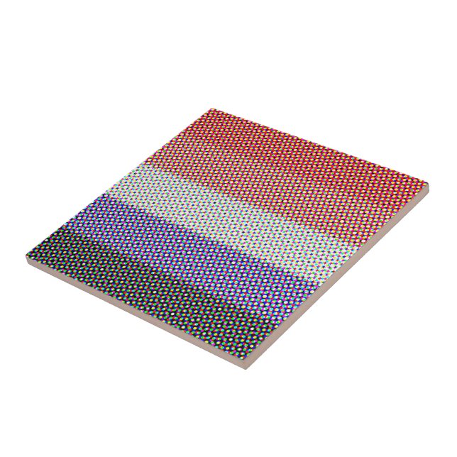 Groovy Trippy Abstract Cupioromantic Pride Flag Tile (Side)