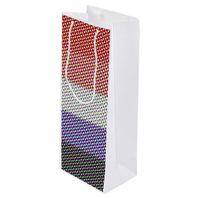 Groovy Trippy Abstract Cupioromantic Pride Flag Wine Gift Bag (Front Angled)