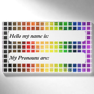 Groovy Trippy Abstract Graffiti Agender Pride Flag Name Tag