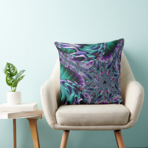 Groovy Trippy Funky Psychedelic Fractal Art Cushion