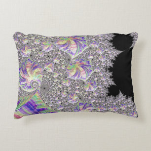 Groovy Trippy Funky Psychedelic Fractal Art Decorative Cushion