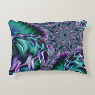Groovy Trippy Funky Psychedelic Fractal Art Decorative Cushion