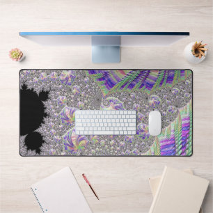 Groovy Trippy Funky Psychedelic Fractal Art Desk Mat