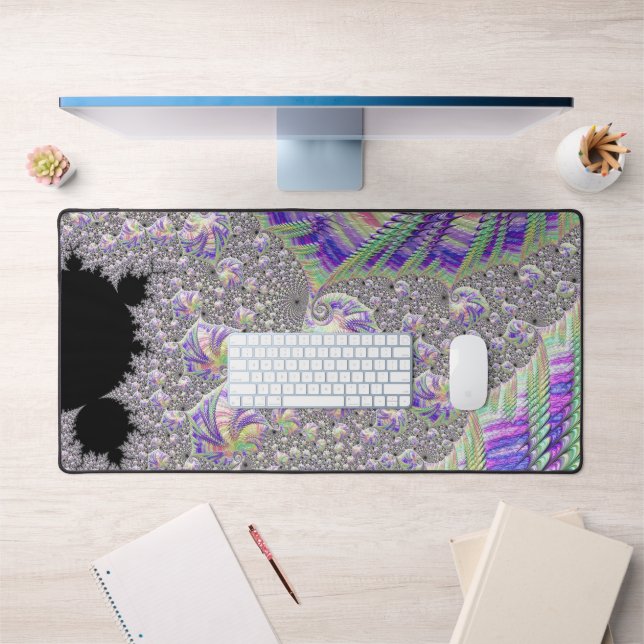 Groovy Trippy Funky Psychedelic Fractal Art Desk Mat (Office 1)