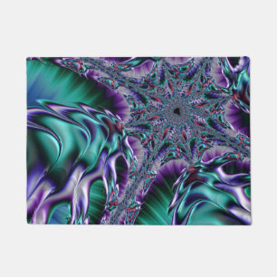 Groovy Trippy Funky Psychedelic Fractal Art Doormat