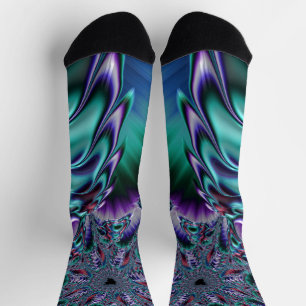 Groovy Trippy Funky Psychedelic Fractal Art Socks
