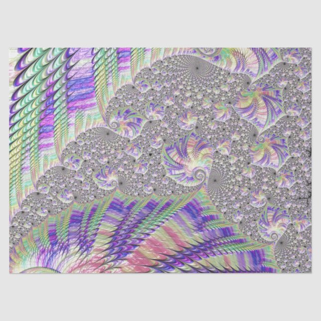 Groovy Trippy Funky Psychedelic Fractal Art Tissue Paper (Front)