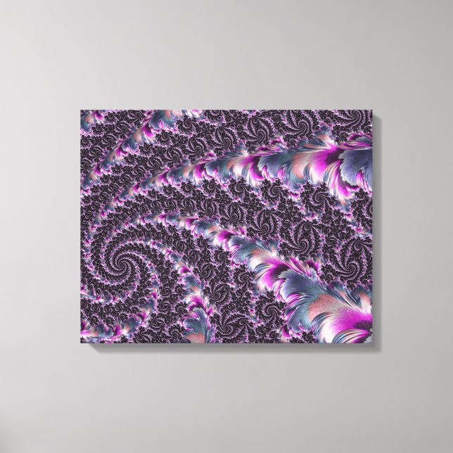 Groovy Trippy Funky Psychedelic Spiral Fractal Art Canvas Print (Front)