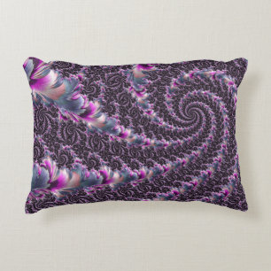 Groovy Trippy Funky Psychedelic Spiral Fractal Art Decorative Cushion