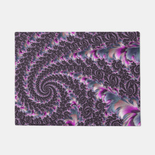 Groovy Trippy Funky Psychedelic Spiral Fractal Art Doormat