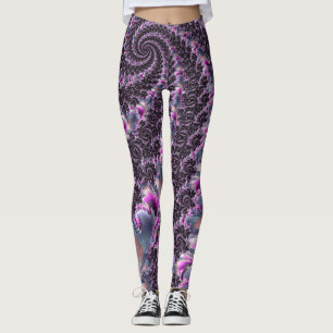 Groovy Trippy Funky Psychedelic Spiral Fractal Art Leggings