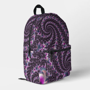 Groovy Trippy Funky Psychedelic Spiral Fractal Art Printed Backpack