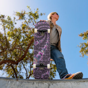 Groovy Trippy Funky Psychedelic Spiral Fractal Art Skateboard