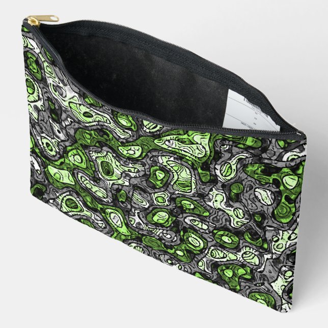 Groovy Trippy Grungy Funky Abstract Agender Pride Accessory Pouch (Open)
