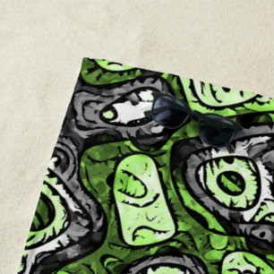 Groovy Trippy Grungy Funky Abstract Agender Pride Beach Towel