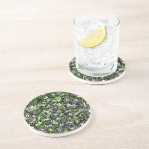 Groovy Trippy Grungy Funky Abstract Agender Pride Coaster