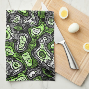 Groovy Trippy Grungy Funky Abstract Agender Pride Tea Towel