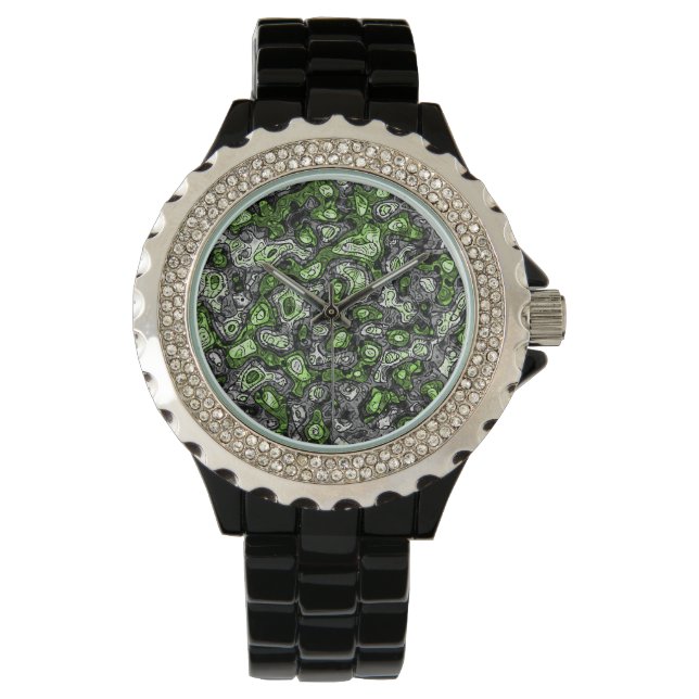 Groovy Trippy Grungy Funky Abstract Agender Pride Watch (Front)