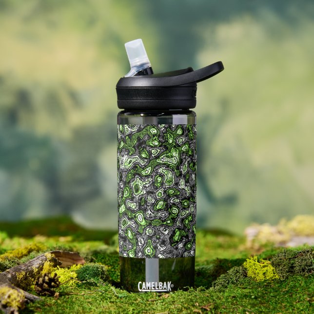 Groovy Trippy Grungy Funky Abstract Agender Pride Water Bottle (Outdoor)