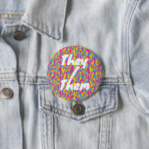 Groovy Trippy Squiggly Quirky Pansexual Pride 7.5 Cm Round Badge