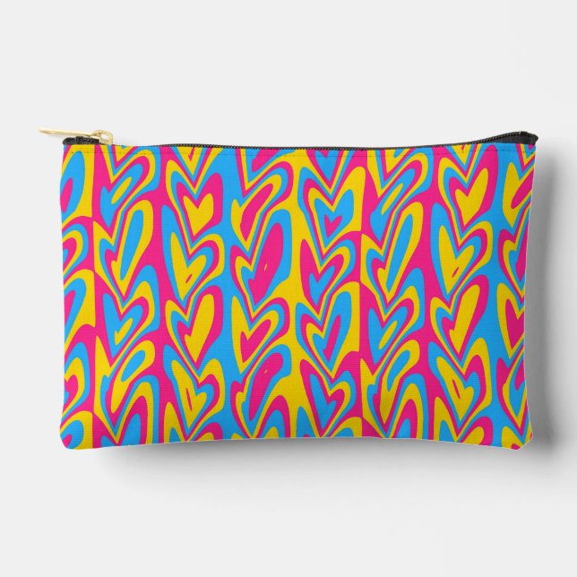 Groovy Trippy Squiggly Quirky Pansexual Pride  Accessory Pouch (Front)