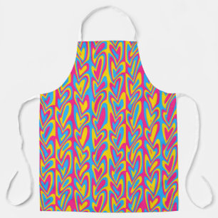 Groovy Trippy Squiggly Quirky Pansexual Pride Apron