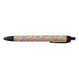 Groovy Trippy Squiggly Quirky Pansexual Pride Black Ink Pen